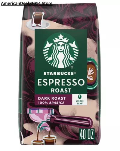 Starbucks Whole Bean Coffee, Espresso Roast Dark (40 oz.) FRESH!! FREE SHIP!!