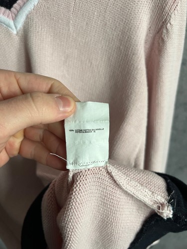 Maglione vintage Dsquared2 maglia scollo a V lusso rosa chiaro donna taglia L pullover - Foto 13 di 20