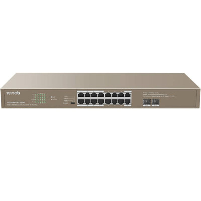 NEW Tenda TEG1118P 16GE+2SFP Ethernet Switch 16-Port PoE+