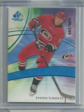 20-21 sp game used authentic rookies blue #179 steven lorentz 100/199