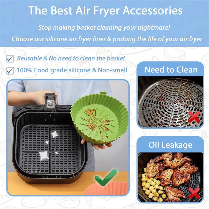 Air Fryer Silicone Pot Mat Oven Pan Reusable Tray Kitchen Baking Accessories
