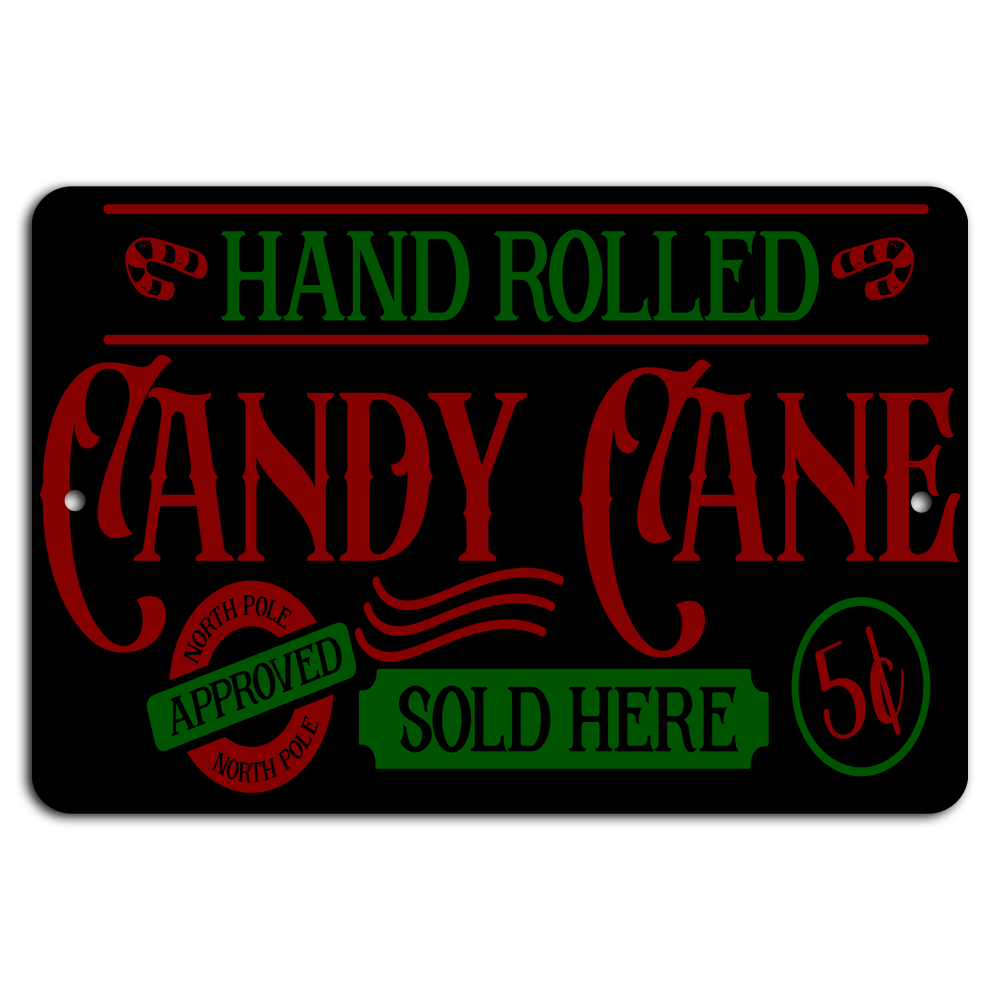 Rustic Red Green Candy Cane Delight 5 Cent Nostalgic Treat