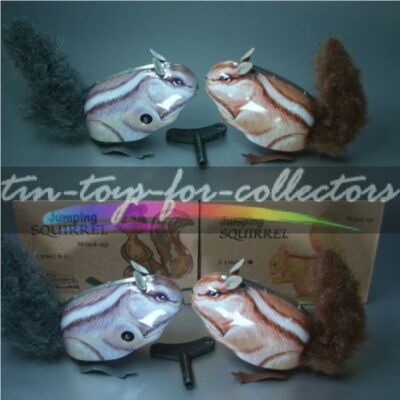 Two Cute Striped Squirrels with Fluffy Tail and Leather Ears Litho-F1