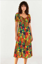 Anthropologie Farm Rio Fruit Salad Print Midi Length Dress Size small new tags