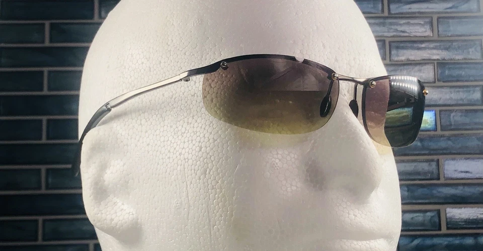 Gafas de sol estilo NEO sin montura polarizadas degradadas bronce lentes unisex Foto 2 de 4