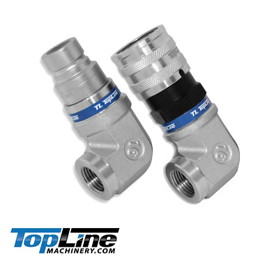 1/2 NPT Flat Face Hydraulic Quick Coupler 1/2 body 90 deg. Elbow Bobcat TL107