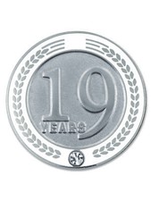PinMart's 19 Years of Service Award Employee Recognition Gift Lapel Pin - White