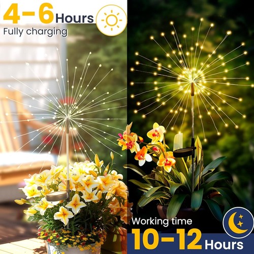 Firework Lights Garden Solar Outdoor Waterproof Path Lawn Lamp Decor 240/480 LED - Picture 6 of 25