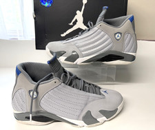 Jordan Air Jordan 14 Retro Gris Lobo 487471-004 Hombres 13 Zapatillas bajas Cuero