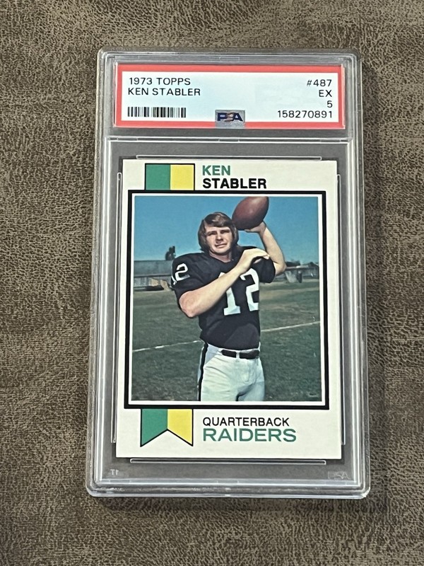 1973 Topps Ken Stabler #487 PSA 5 EX Oakland Raiders Vintage HOF Rookie RC!