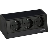 EVOline R-Dock Steckdosenelement 3-Fach - Tischsteckdose, Schwarz