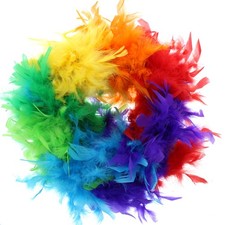 Zac's Alter Ego&reg; Rainbow Feather Boa for Fancy Dress/ Gay Pride/ 80s Dress Up