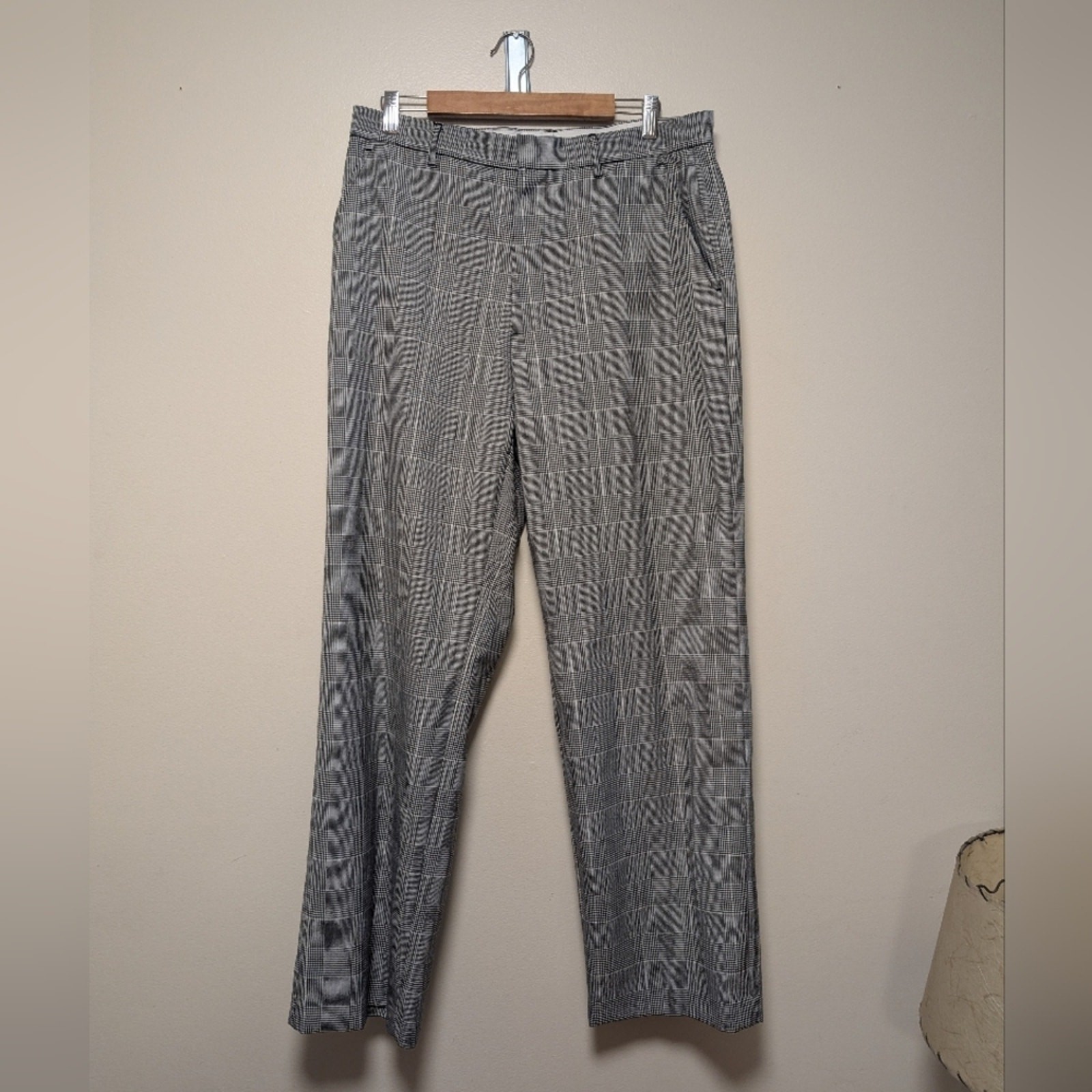 Michael Kors Gray Plaid Wool Blend Dress Pants for Men Size 34x32