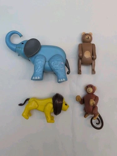 Vintage Fisher Price Little People Circus Train Animals #991 Zoo Toys