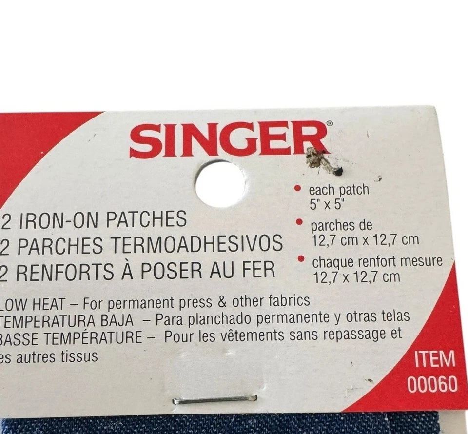 VTG 2 Pack Singer Iron-On Iron-On Patches, Dark Blue Denim, 2 Ct - Image 4 of 4