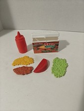 Vintage Fisher Price Fun With Food Taco Fixins Cheese Meat Tomato Play Kitchen