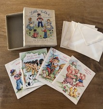 VTG Little Folks, All Occasion Assortment Greeting Cards 4 Original In Box