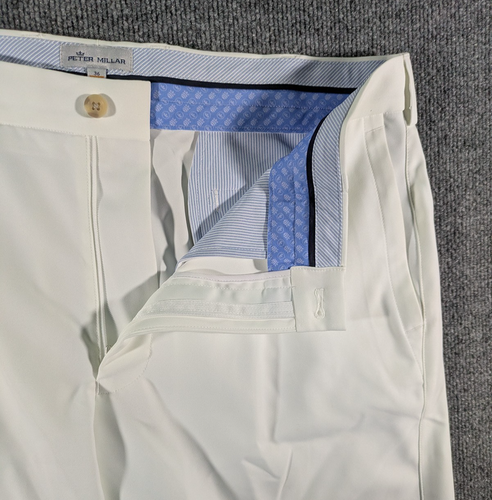 Pantalones cortos chinos de golf Peter Millar para hombre talla 36 blancos elásticos de rendimiento - Imagen 8 de 14