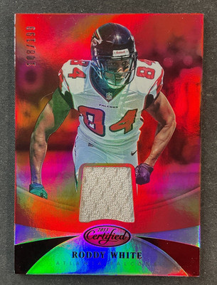 2013 Certified Materials Mirror Red /199 Roddy White 78 Game Used Jersey Falcons
