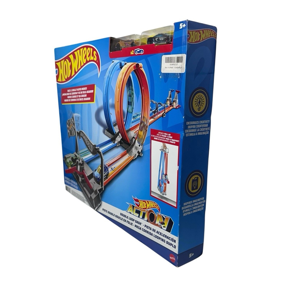 Hot Wheels Double Loop Dash Drag Racing Playset + 2 Vehicles