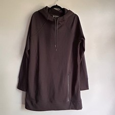 Sudadera con capucha túnica pulóver negra raglán para mujer Athleta talla M