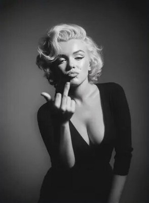 Marilyn Monroe Middle Finger Poster, Unframed Poster Wall Art Print