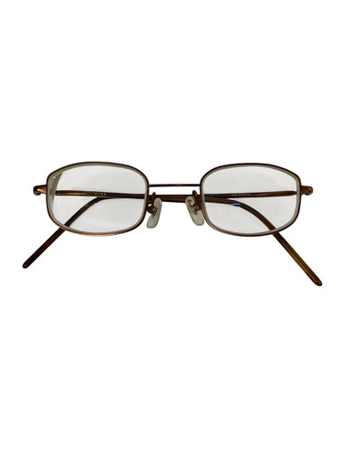 Pre-Owned KANEKO-OPTICAL Kaneko Glasses Glasses Brown Metal Frame Full