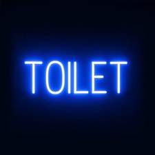 SpellBrite TOILET Sign | Neon Toilet Sign Look, LED Light | 20.7" x 6.3"