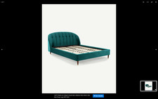 MADE.COM Margot Super King Bed in Seafoam Velvet bed frame used (legs need attn)