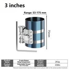 Heavy Duty Piston Ring Compressor Tool 3 4 6 Inch Adjustable Ratchet Lock