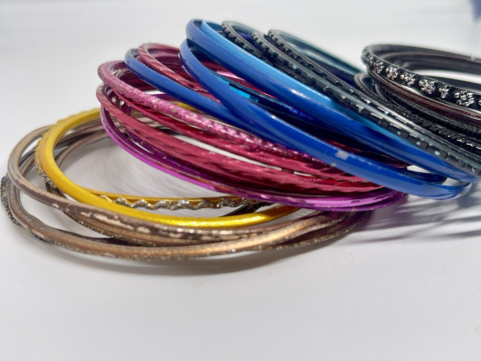 Bangle Bracelet Stack Over 30 Mixed Metallics Col… - image 2
