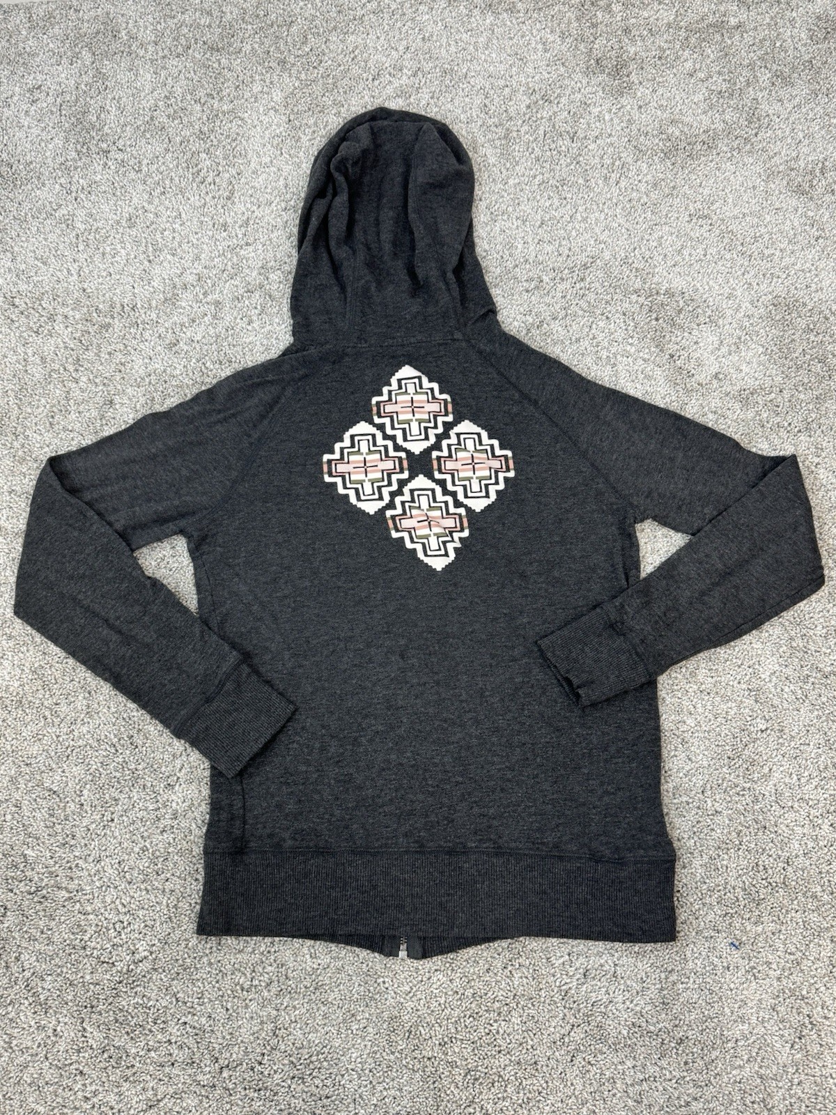 Pendleton Gray Aztec Lightweight Full Zip Hooded … - image 3