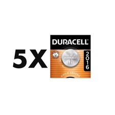 DURACELL CR2016 Lithium 3V Watch Battery (Exp 12/2035 )  5 Pcs