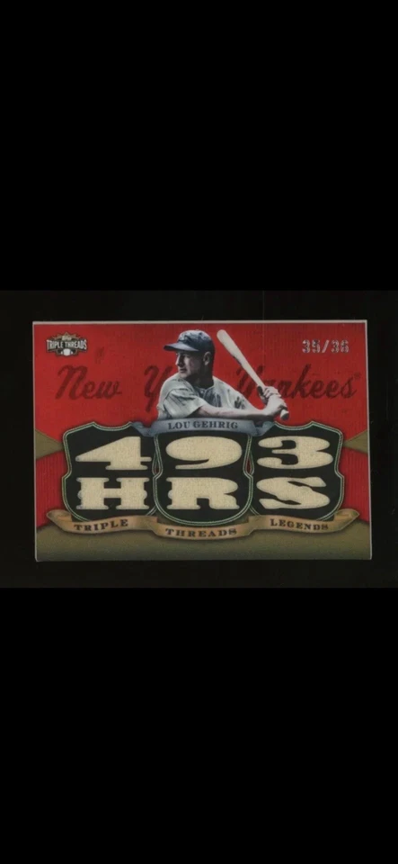 2009 triple threads lou gehrig GU jersey 35/36 - Image 2 of 2