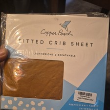 Copper Pearl Fitted Crib Sheet Lightweight  Breathable Premium Knit - Camel