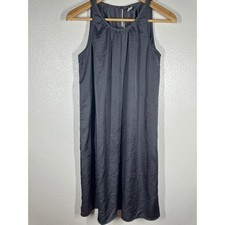 Old Navy Dress Womens S Gray Satin Sleeveless Shift Keyhole Back Mini Textured