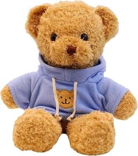 Soft Teddy Bear Plush Toy 12in Blue Stuffed Animal Gift for Kids Girlfriend