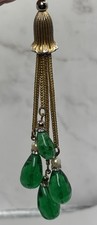 Vintage Purse Charm Key Chain Charm Green Gla...