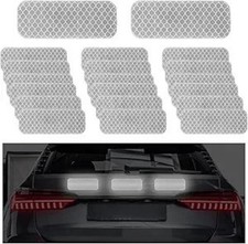 20 PCS High Visibility Warning Reflective Stickers, Waterproof a Color: Silver