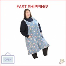 Big Plus Size Aprons for Women with Pockets Cotton Linen Baking Kitchen Cooking