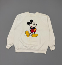 Vintage 80s Mickey Mouse Sweatshirt White Disney Character Fashions Crewneck L
