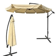 Ombrellone da Giardino Palo laterale 3Mt Beige Palo Alluminio e Manovella