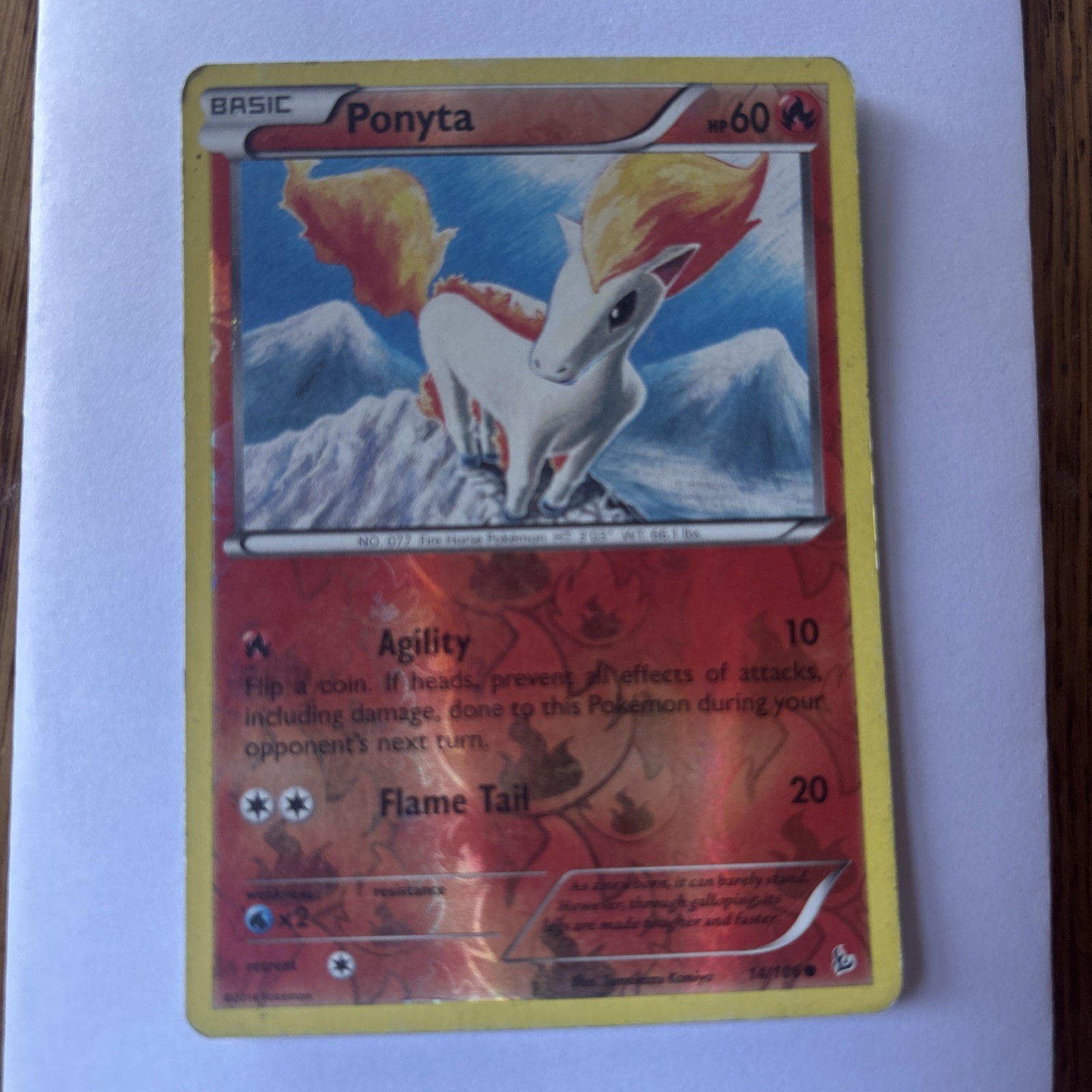 Pokemon Card Ponyta Generations Reverse Holo 14/83 Near Mint