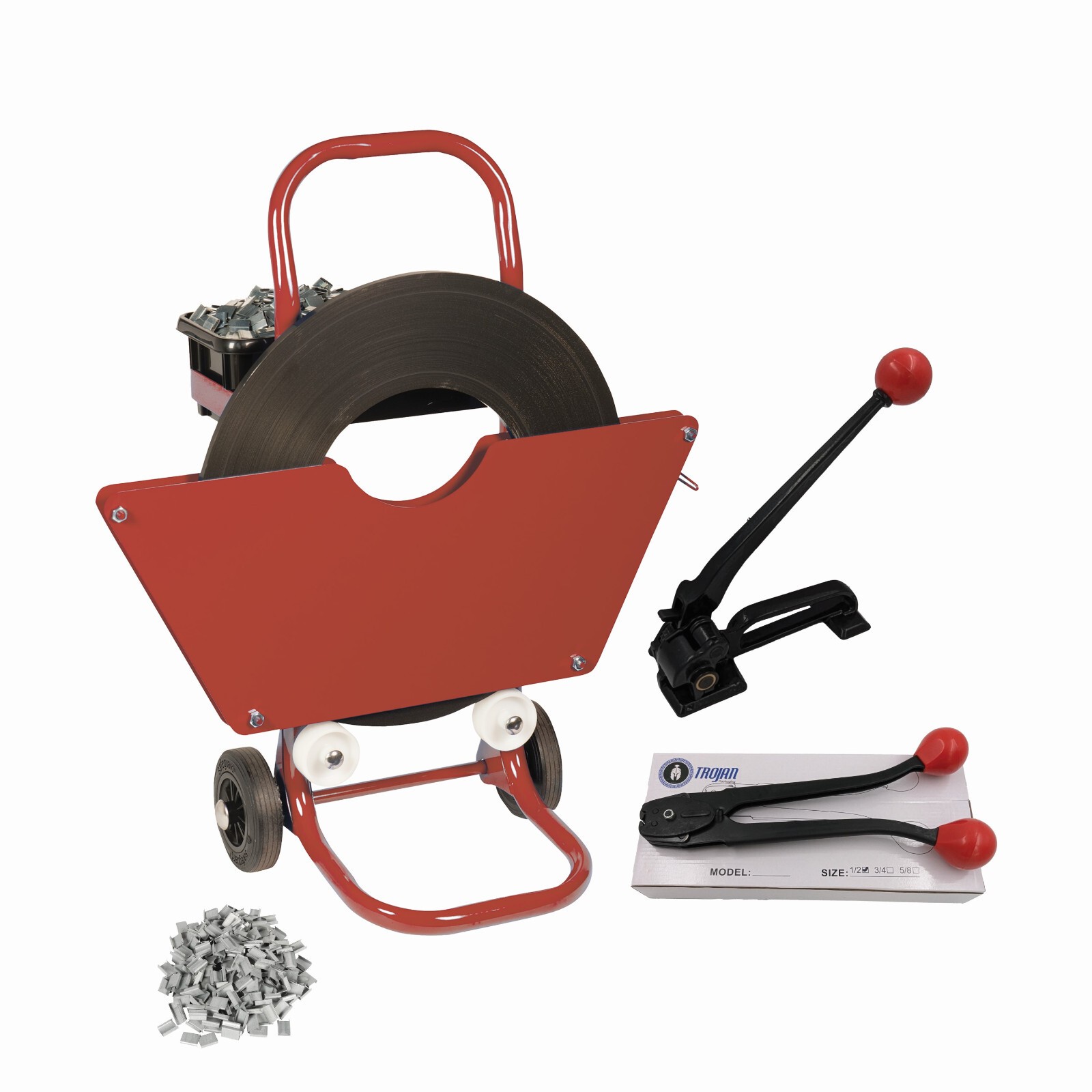Steel Strapping Kit, 13mm x 0.5mm x 395m, 560kg Breaking Strain, with Seals