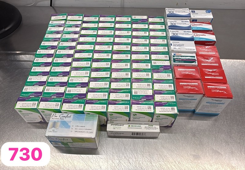 2,775 ONE TOUCH VERIO  TEST STRIPS,METER,SOLUTION,PADS,LANCETS,DINGED