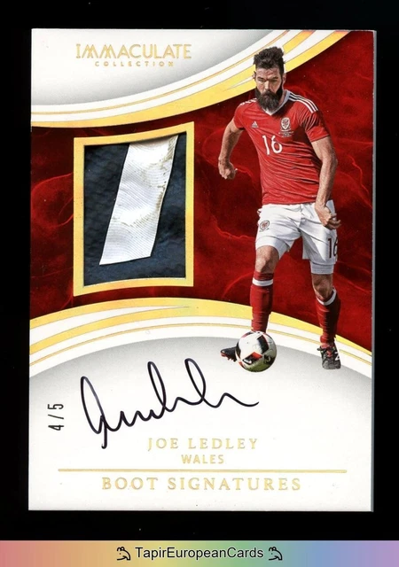 /5 Joe Ledley 2017 Panini ON CARD Auto Autograph Boot MATCH WORN Wales Celtic