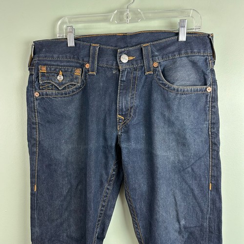 Jeans True Religion uomo 33 x 32 patta dritta Mexico Denim World Tour Y2K - Foto 6 di 12