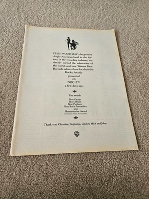 TPEEP547 MAGAZINWERBUNG 14X11'' FLEETWOOD MAC - FÜNF ROCKIGE AUSZEICHNUNGEN 