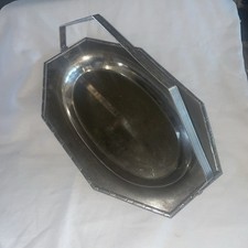 Vintage Shefield Plate Cottagecore Serving Tray With Handle Made In USA
