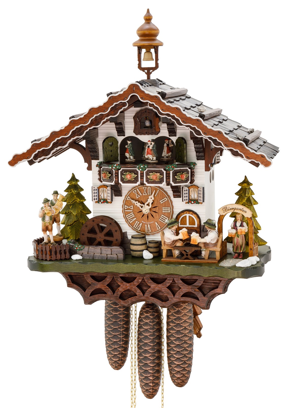 Cuckoo Clock Black Forest house with moving beer drinkers and.. KA 3770/8 EX NEW